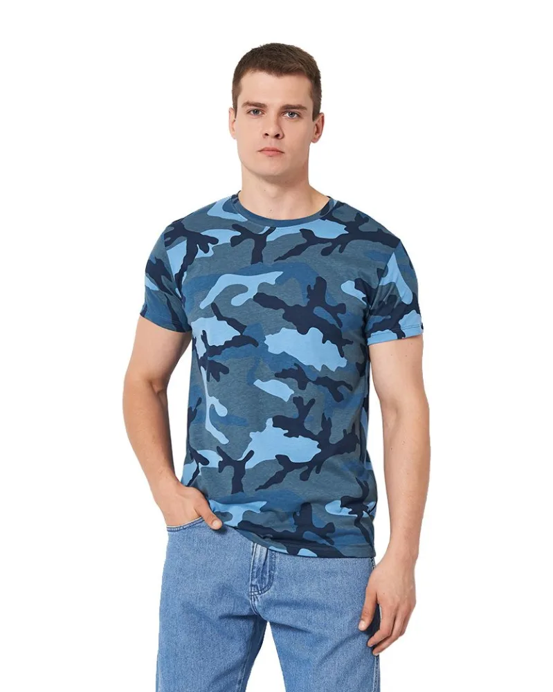 Футболка чоловіча SOL'S Camo — камуфляж синій