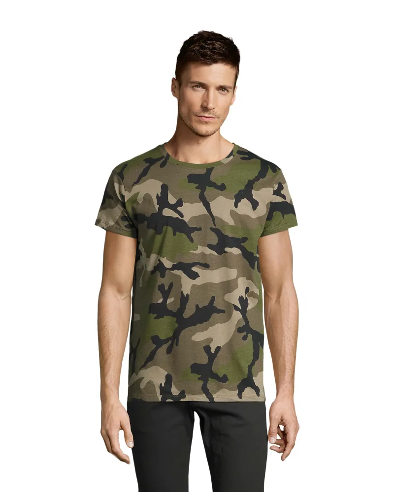 Футболка чоловіча SOL'S Camo — камуфляж зелений