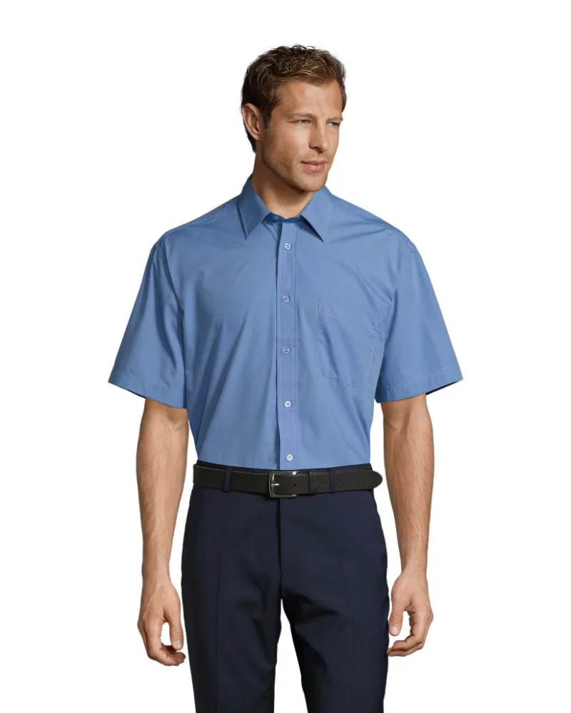 Сорочка чоловіча SOL'S Bristol Short Sleeve — середньо-синій
