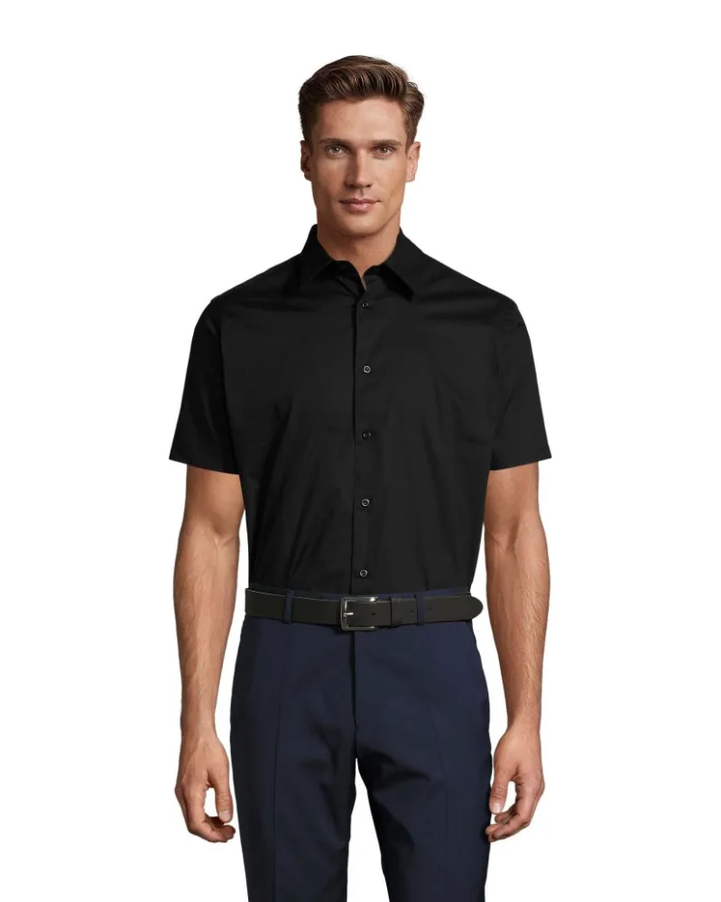 Сорочка чоловіча SOL'S Broadway Short Sleeve — чорний